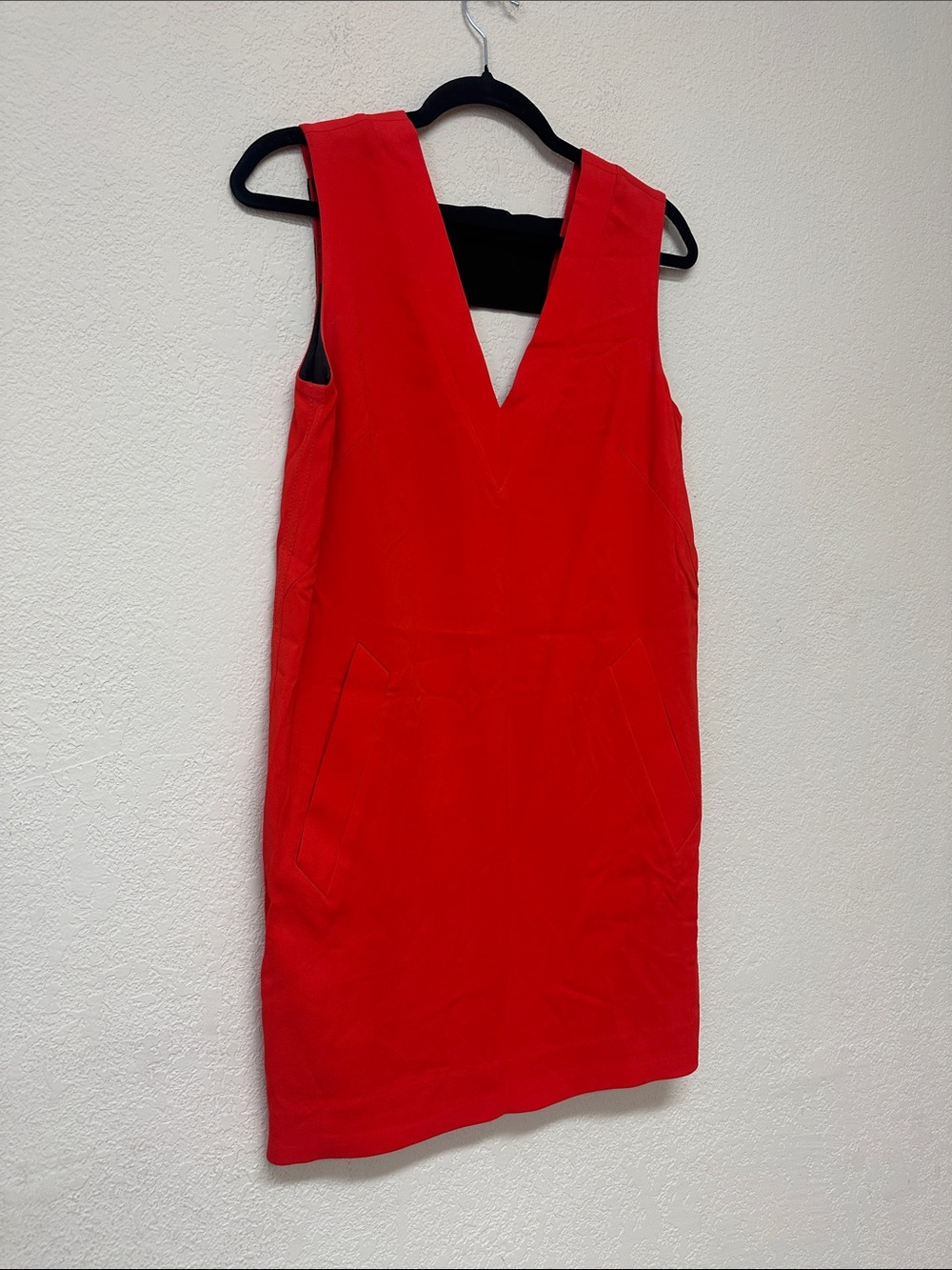 Rag & Bone womans Red V-Neck Sleeveless Shift mini Dress size 4 - Picture 2 of 4